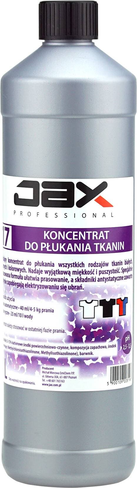 KONCENTRAT DO PŁUKANIA TKANIN JAX PROFESSIONAL 17 1l