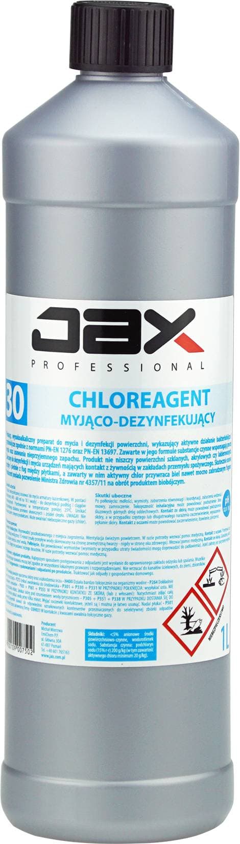 CHLOREAGENT MYJĄCO-DEZYNFEKUJĄCY JAX PROFESSIONAL 30 1l