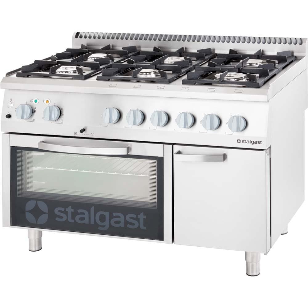 Kuchnia gazowa 6 palnikowa wym. 1200x700x850 z piekarnikiem gazowym 36,5+6 kW - G30