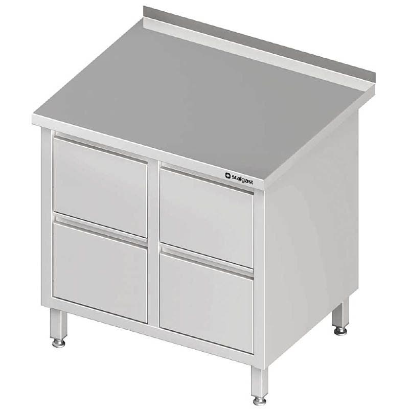 Stół przyścienny z blokiem czterech szuflad 840x700x850 mm