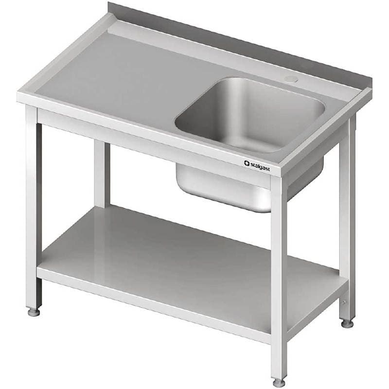 Stół ze zlewem 1-kom.(P),z półką 800x700x850 mm skręcany
