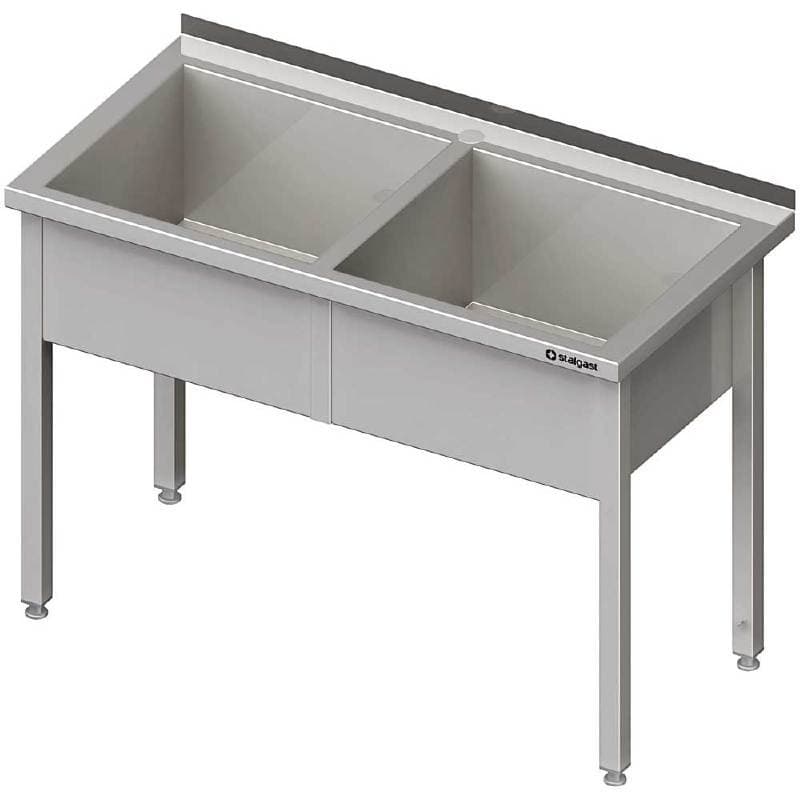 Stół z basenem 2-komorowym spawany 1200x600x850 mm h 300 mm
