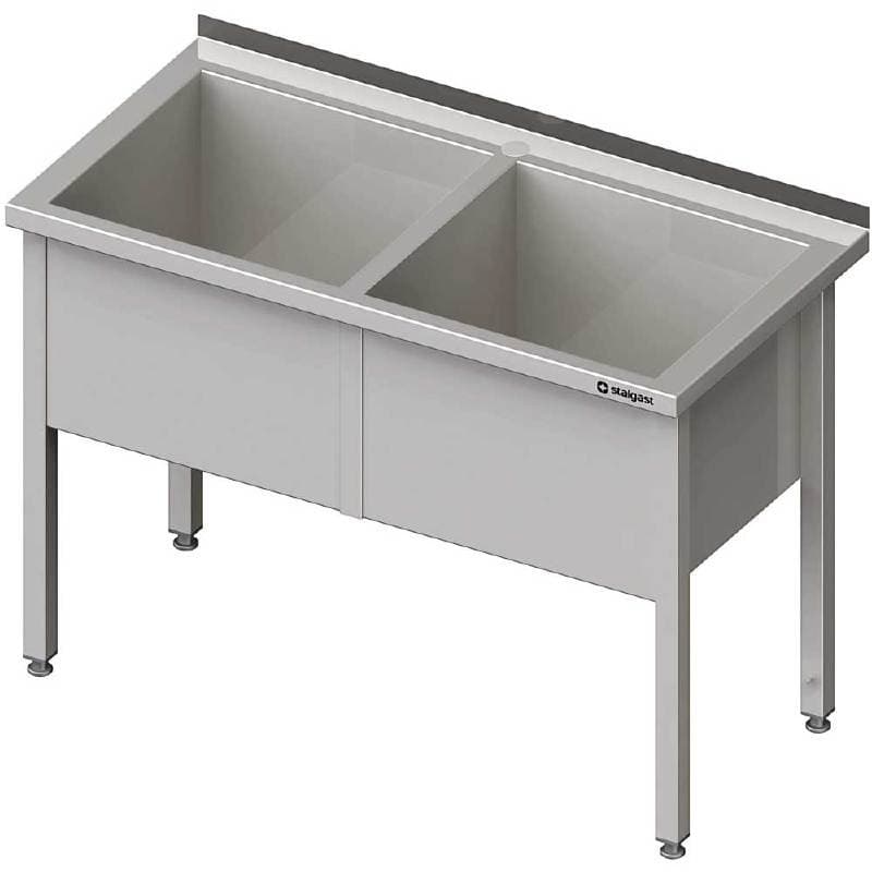 Stół z basenem 2-komorowym spawany 1200x600x850 mm h 400 mm