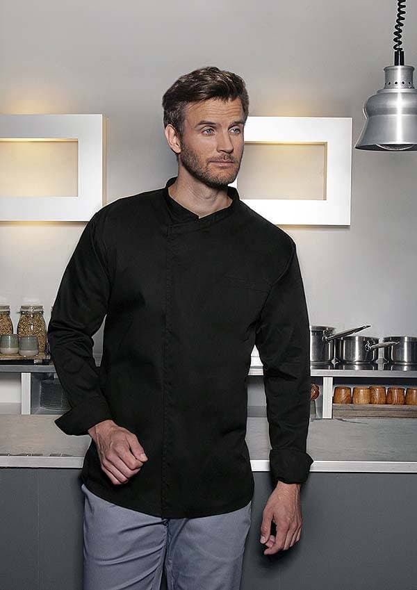 Kucharska koszula Basic, długi rękaw BJM 4 kolor czarny rozmiar 4XL