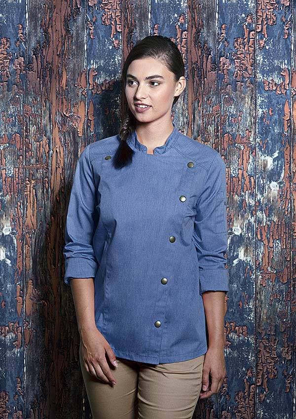 Damska kucharska bluza Jeans-Style JF 20 kolor niebieski vintage rozmiar 42