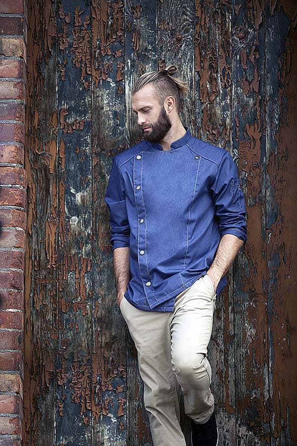Męska kucharska bluza Jeans-Style JM 24 kolor niebieski vintage rozmiar 62