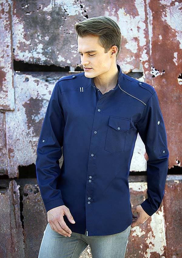 Męska kucharska koszula New-Identity JM 26 kolor granatowy rozmiar 60