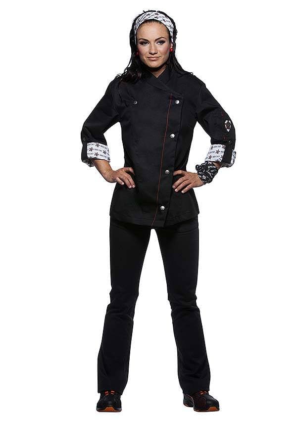 Damska kucharska bluza ROCK CHEF® RCJF 2 kolor czarny rozmiar 38