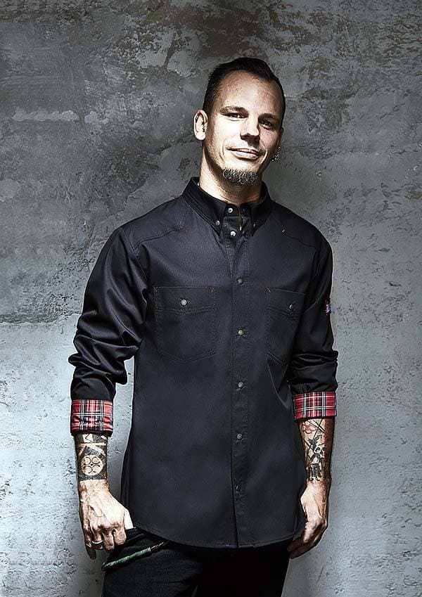 Męska kucharska koszula Button-Down ROCK CHEF®-Stage2 RCJM 16 kolor czarny rozmiar 54