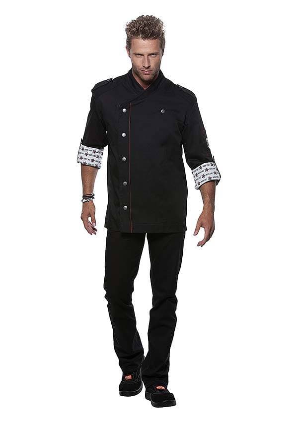 Męska kucharska bluza ROCK CHEF® RCJM 2 kolor czarny rozmiar 64