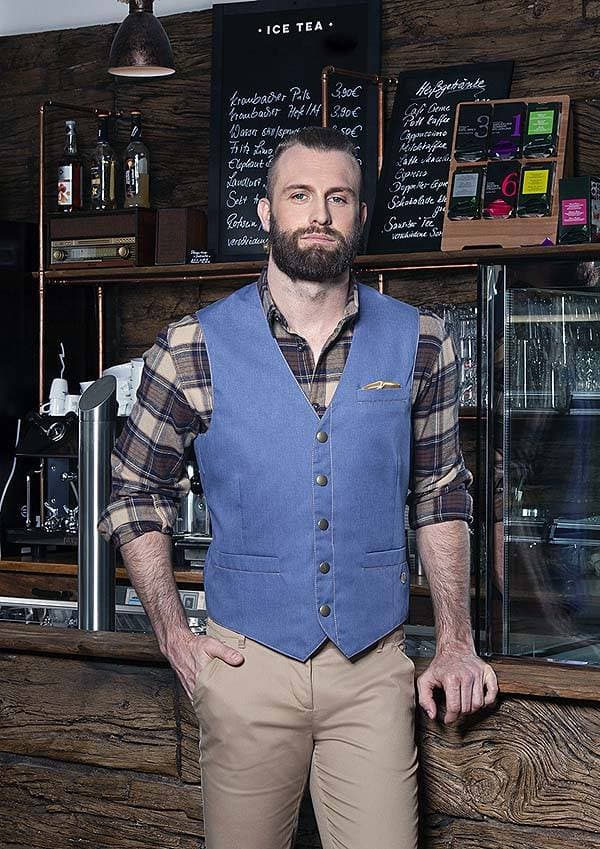 Męska kamizelka Jeans-Style WM 3 kolor niebieski vintage rozmiar 48