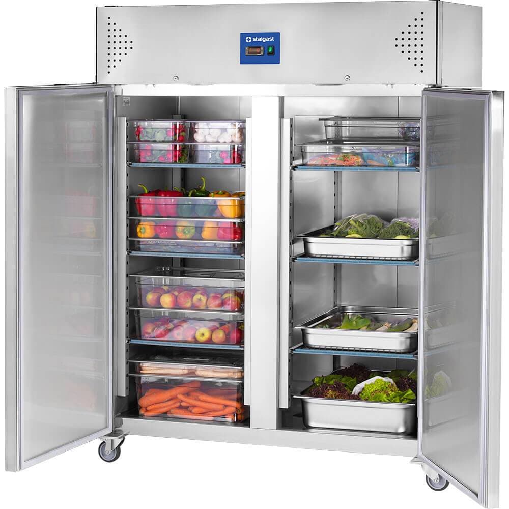 Szafa chłodnicza dwudrzwiowa Inox na kółkach GN 2/1 1300L